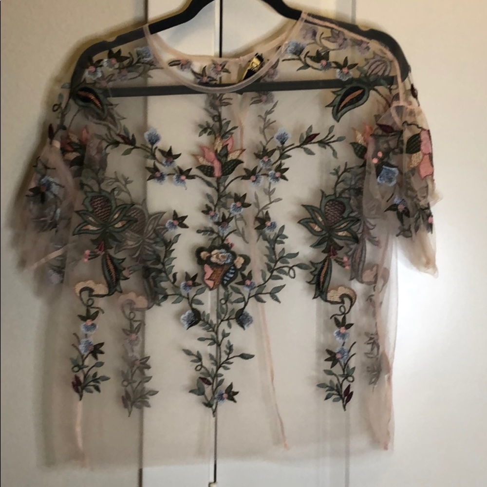 Blush Embroidered Top